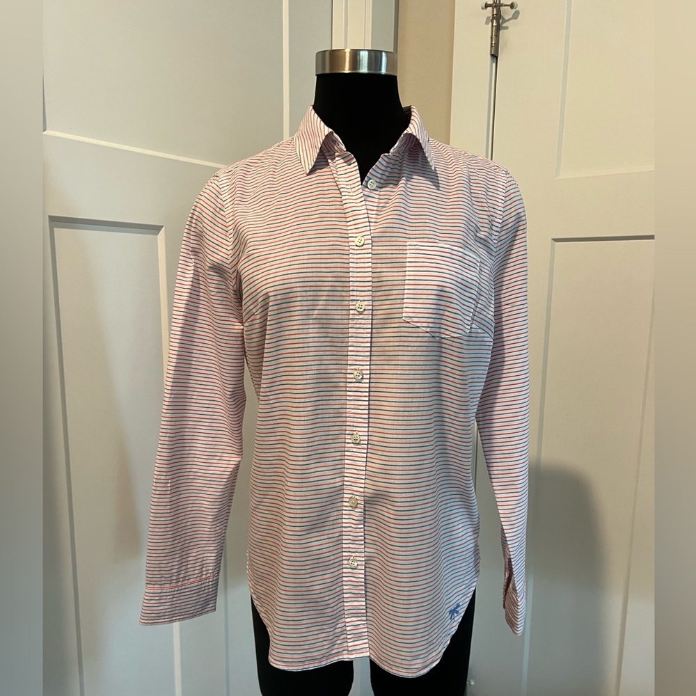 Talbots Linen Button Down Fits Size Medium White … - image 1